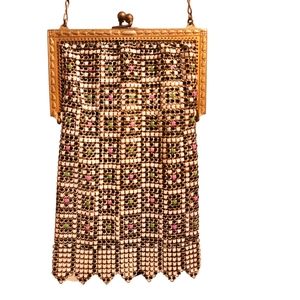 Vintage 1920s Art Deco Whiting & Davis Co Mesh Bag